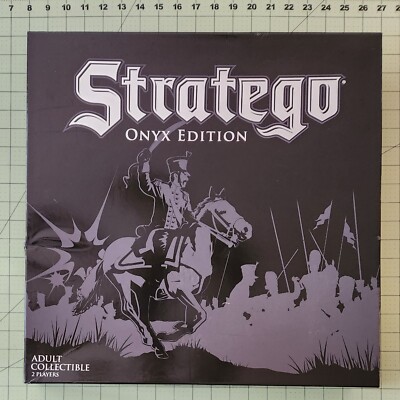 STRATEGO Onyx GAME PARTS ONLY Red & Blue Wood Playing Pieces Rule Pamphlet Board