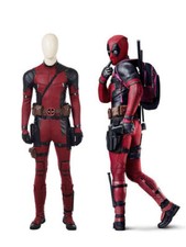 Deadpool Cosplay Costume Red Deadpool Suit Jumpsuit Halloween Accessories Shoes