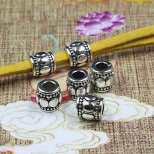 Barrel Spacer Round Bead 30pcs 7mm Metal Charm Beads Large Hole Jewelry Making