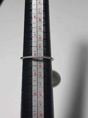 Vintage Sterling Silver Simulated Diamond Dainty Band Stamp NVC Size 8