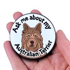 Australian Terrier Dog Pinback Button Pin Accessories 2.25" - Black Tricolor
