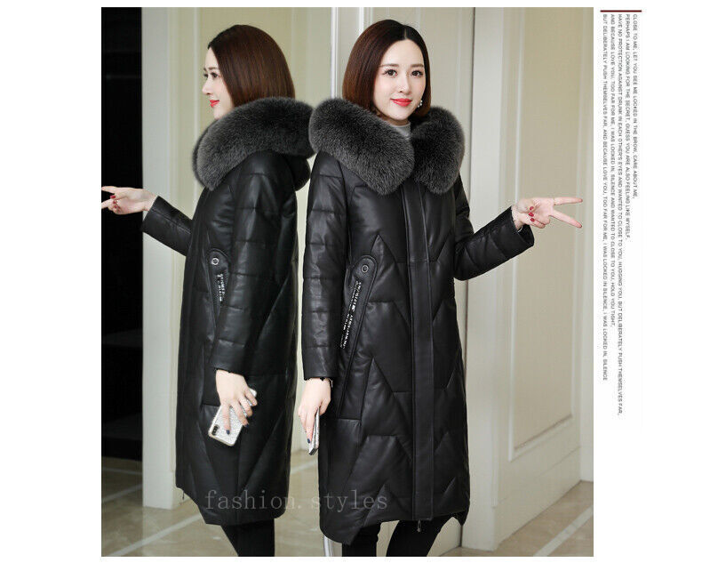 Sheepskin Down Jacket Women's Genuine Fox Fur Hooded Winter