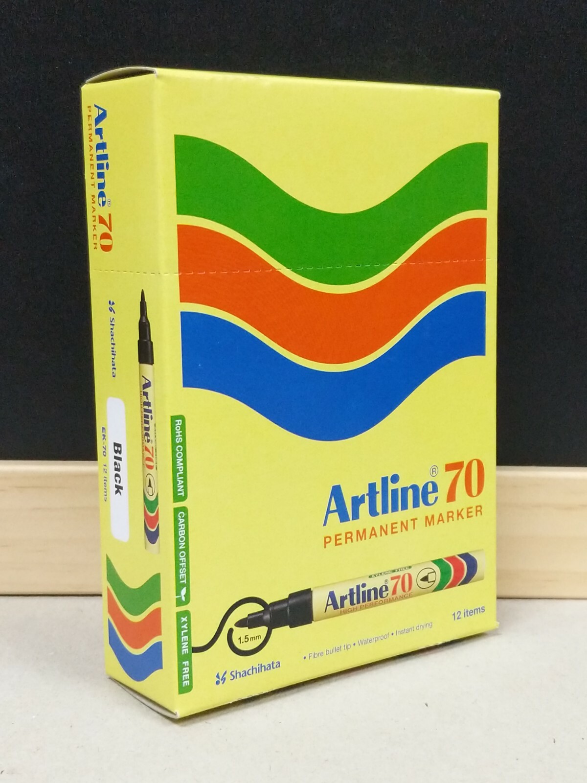 4 x Artline 70 Permanent Marker Xylene Free Bullet Tip 1.5mm Black EK70 eBay