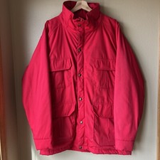 VTG Woolrich Jacket Men  s Size L Red WPL 6635 USA Plaid Chore Barn Winter Coat