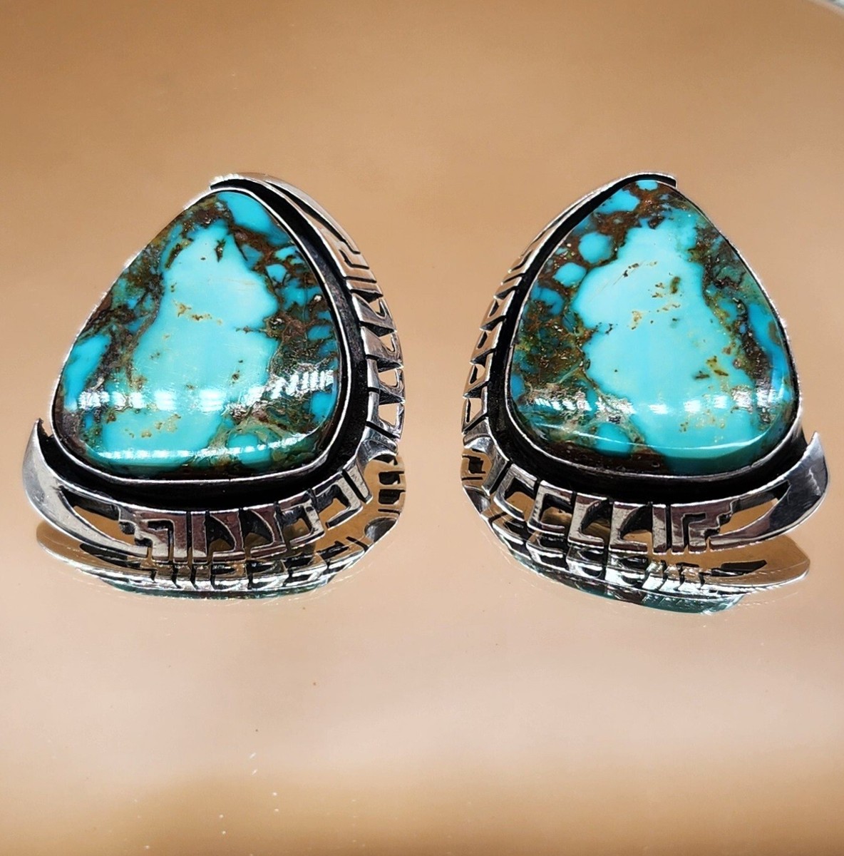 Navajo L.gerry作 ブローチ馬モチーフSterlingSilver NavajoTurquoiseCoralRing_TJWSi
