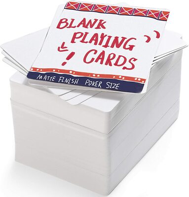 180PCS Blank Playing Cards White Blank Index Flash Cards to Write on Game Cards