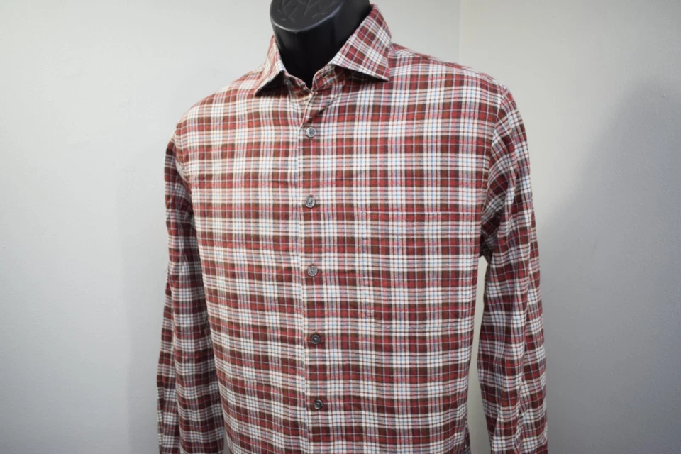Bobby Jones 1930 Plaid Button Up Dress Shirt Long Sleeve Front Pocket Men Medium - Image 3 of 4