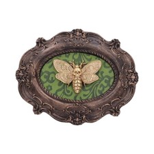 NEW MOTH MACABRE WALL HANGING VICTORIAN LOOKING GOTHIC ART NEMESIS NOW PLAQUE