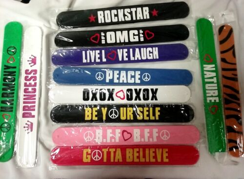 1+ 1 Free Silicone Slap Bracelets Soft & Safe Kids Boys & Girls Printing Text  - Picture 1 of 27