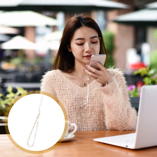 Mobile Phone Ornaments Women's Cellphone Lanyard Beaded Wrist Strap - Zdjęcie 6 z 12