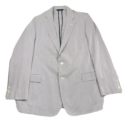 Brooks Brothers 346 Seersucker Blazer Mens 46R Jacket Regent Pinstripe 