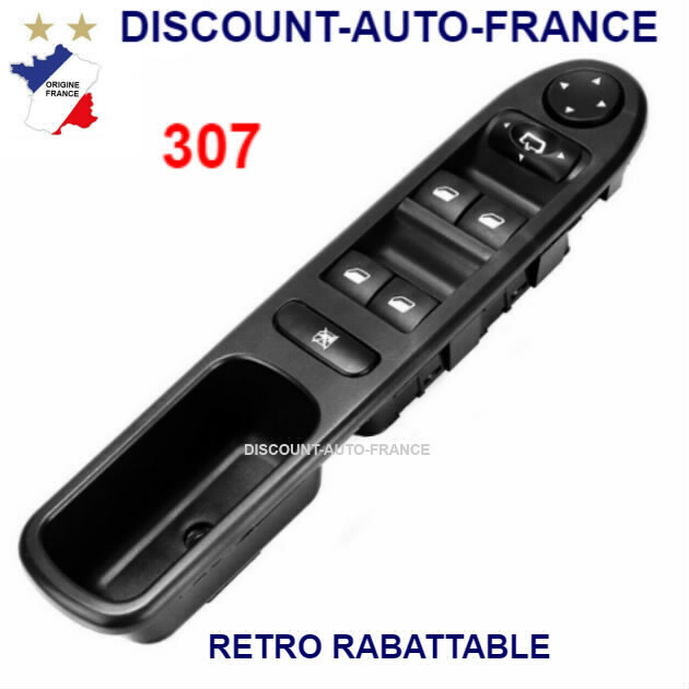Interrupteur Lève-vitre électrique Peugeot 307 Break - Référence 6554KT - Platine Complète Gauche