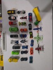 Random Lot Of 28 Toy Cars, Planes And Helicopters. Some Metal Some Plastic.