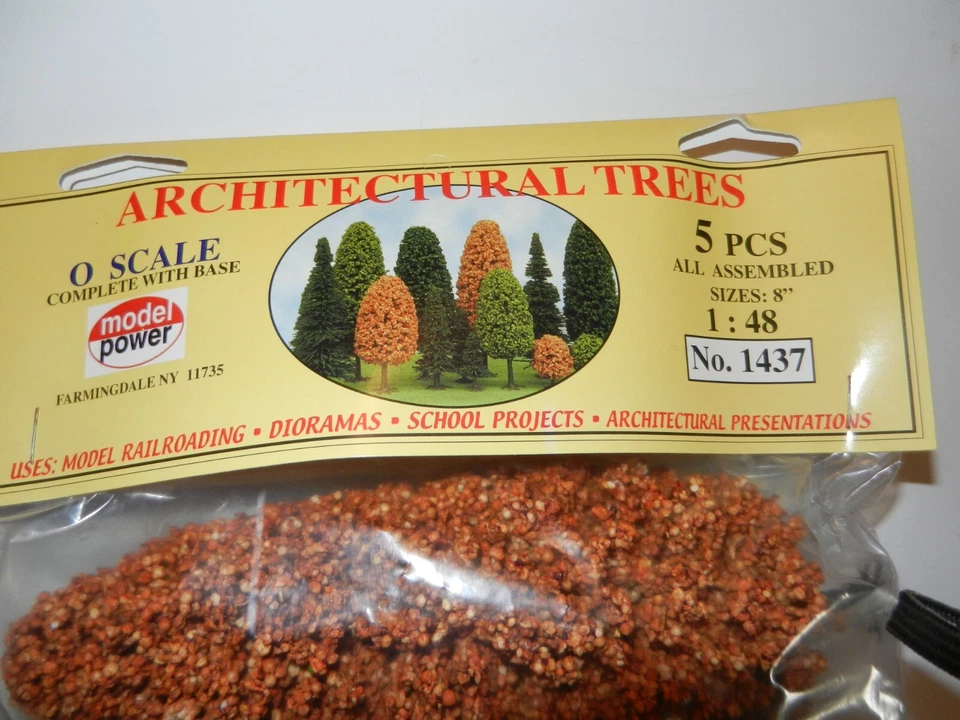 MODEL POWER - G SCALE - 8" TALL RUST AUTUMN TREES  # 1437 NEW (5 IN PKG) - Image 2 of 2