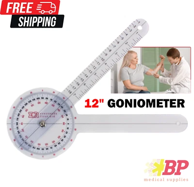 Ever Ready First Aid Plastic 12" Goniometer 360 Degree ISOM