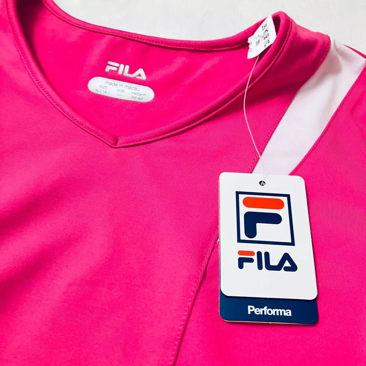 NWT Fila Hot Pink Girls Short Sleeve Top T Shirt Athletic Performa