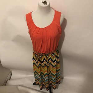 Women S Dress Barn Orange Sleeveless Dress Size 6 Ebay