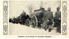 Deutsche Feldb&auml;ckerei auf dem Marsch zum Schlachtfeld 1. WK 1914