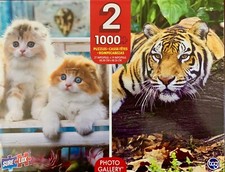Kittens  Tiger 2 Pack 1000 Piece Jigsaw Puzzles Sure Lox New