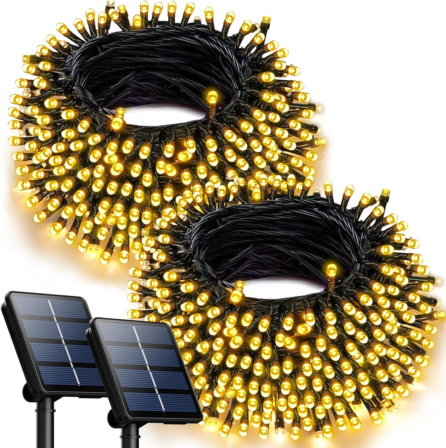 2PK 240LED 95FT Solar Christmas Lights Outdoor, Solar String Lights Waterproof,