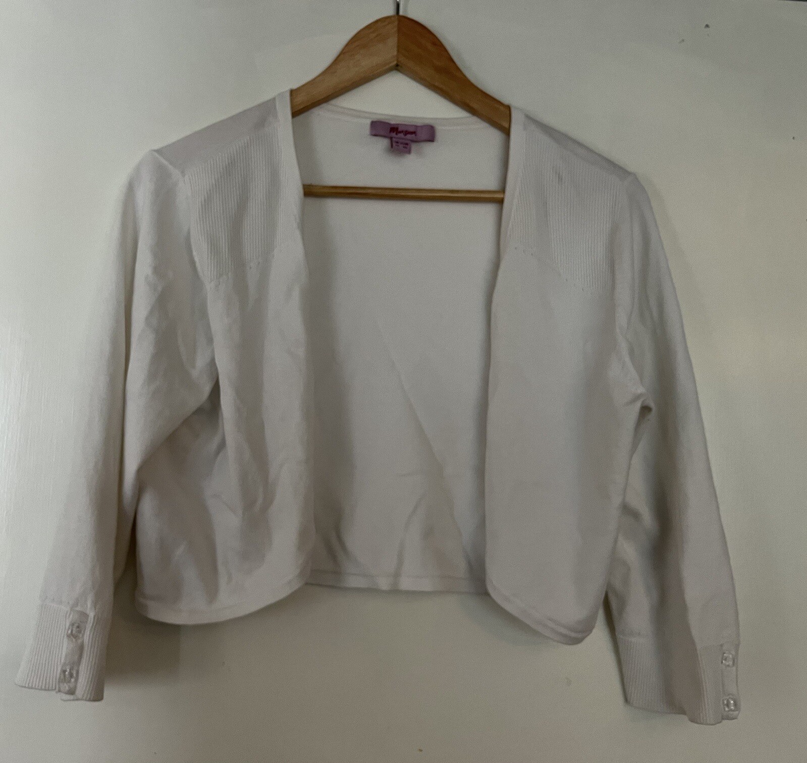 Monsoon White Bolero Shrug Cardigan UK 14 Occasion Cover Up
