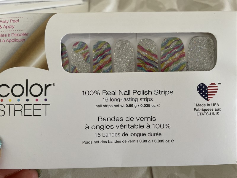 Color Street Inner Strength.  Silver glitter rainbow. Retired