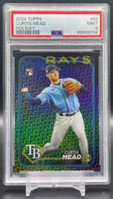 2024 Topps Series 1 Curtis Mead #82 Holiday Foil Rookie Card TB Rays PSA 9
