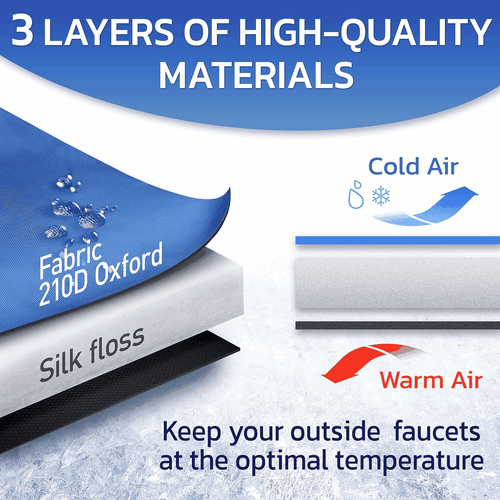 Outdoor Faucet Covers for Winter Freeze Protection 2 Pack Faucet Cover - Picture 3 of 7