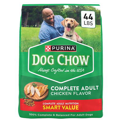 44 lb Bag Purina Dog Chow Complete, Dry Dog Food for Adult Dogs High Protein,