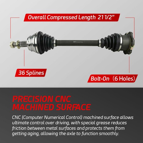 Front CV Axle Shaft for 1999-2002 2003 2004 2005 VW Golf Beetle Jetta Left Right - Picture 2 of 7