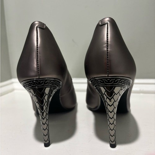 NWOT J.Renee Metallic Silver Pink Undertone Peep Toe Animal Print Heels-size 11 - Picture 9 of 12