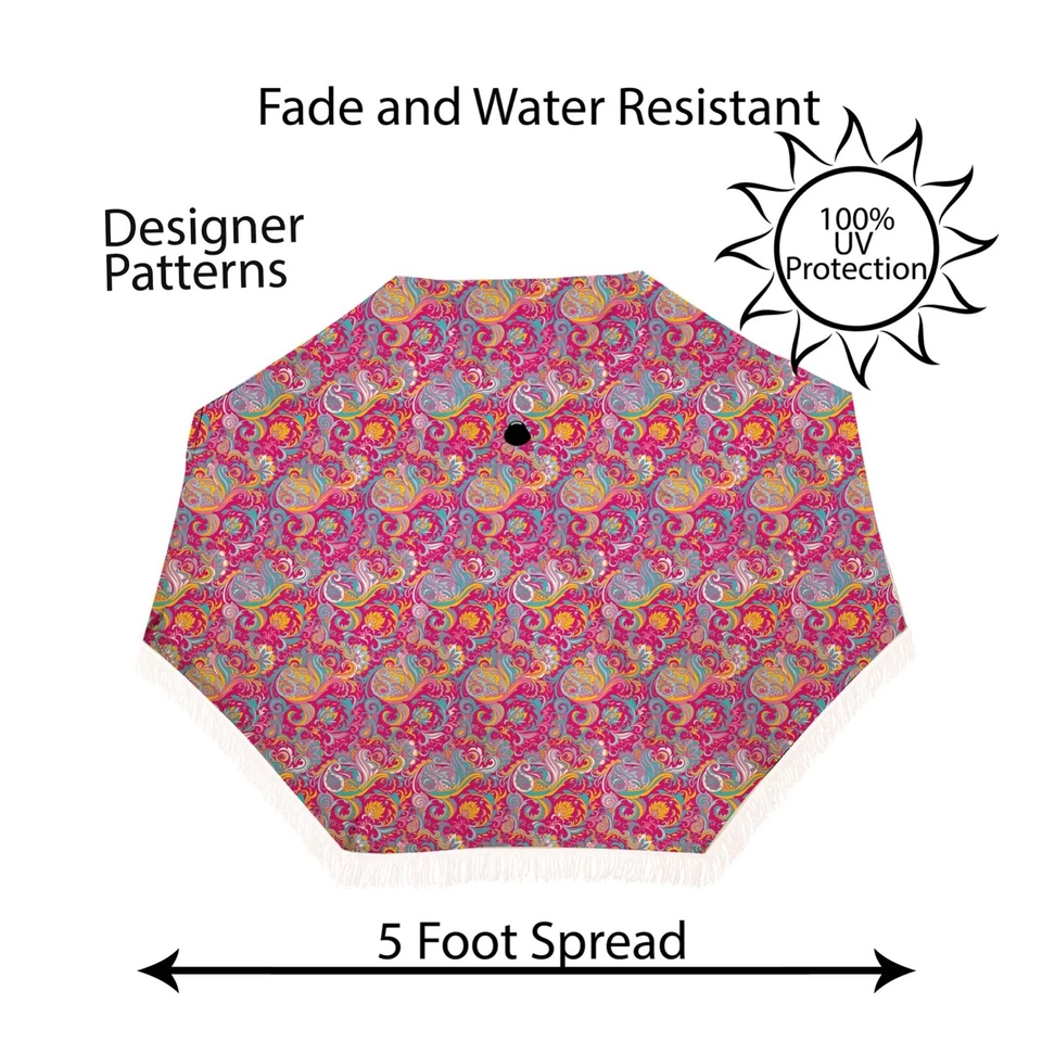 Linda sombrilla de playa 100 protección UV con ancla de arena de beachBRELLA® Coral Cay Foto 3 de 4