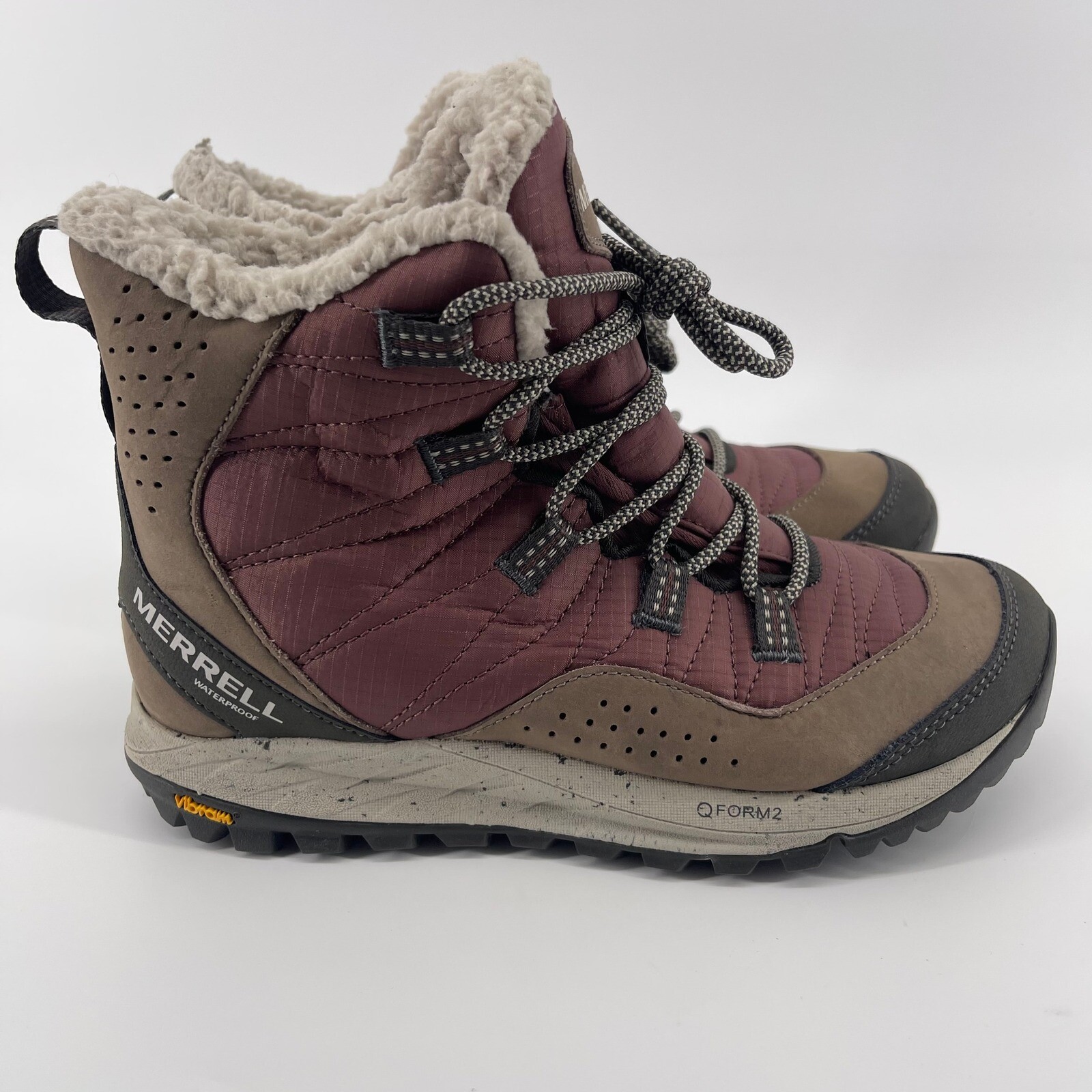 Merrell Stivali Donna Impermeabili Invernali Isolati Vibram Borgogna Taglia 6