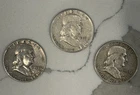 (3 coin lot) Rare Franklin Half Dollars - Circulated Condition - 90% Silver