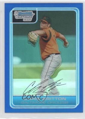 2006 Bowman Chrome Prospects Blue Refractor 92/150 Chris Britton Rookie RC 0k4