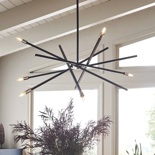 Hinkley Archer 26" Wide Satin Black Modern 6-Light Pendant Light - Picture 1 of 8