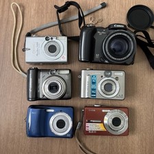 Lot of 6 Digital Cameras Canon PowerShot Koda...