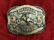 Rodeo BULLFIGHTER☆1999☆Bull Riding☆Helotes Texas☆Champion Trophy Buckle☆Rare☆641