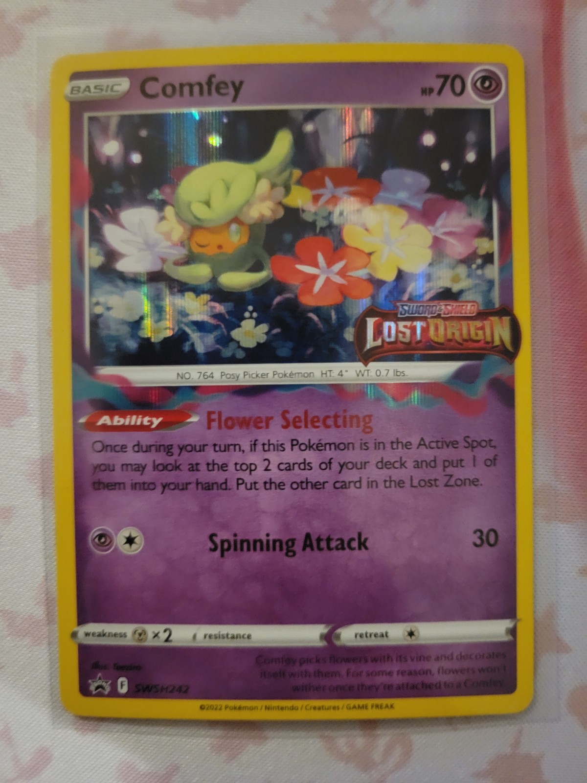 Comfey SWSH242 Promo Prerelease Holo Pokemon Card