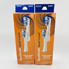 Lot of 2 Spinbrush Smart Clean Replacement Brush Heads Soft 4 Total NEW
