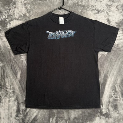 Delta Pro Weight Forgiven Graphic T-Shirt Mens Large Black 2004 Ed Byman Y2K Tee