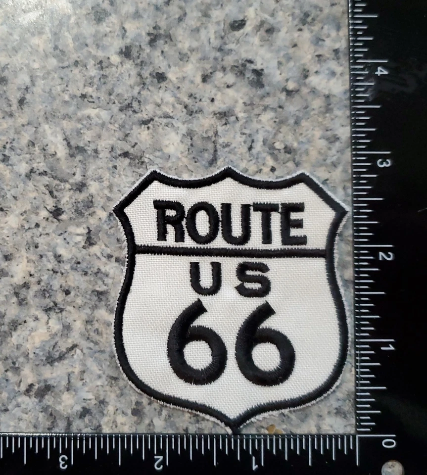 ROUTE 66 PATCH Embroidered HIGHWAY ROAD SIGN LARGE SEW-ON HISTORIC 3"x2.5" - Image 4 of 4