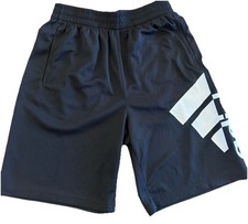 Adidas Black Athletic Shorts Youth Large 14/16 Mesh Training Gym Logo