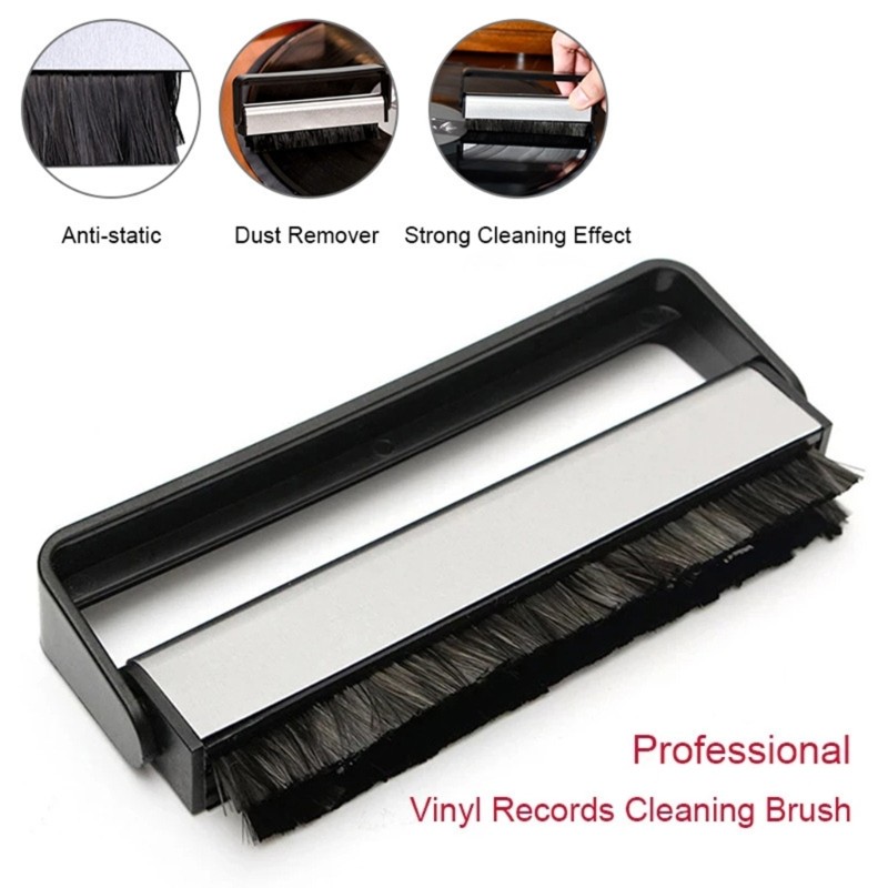Professional Grade LPs Record Brush Carbon Fiber Cloth Set for Easy Cleaning