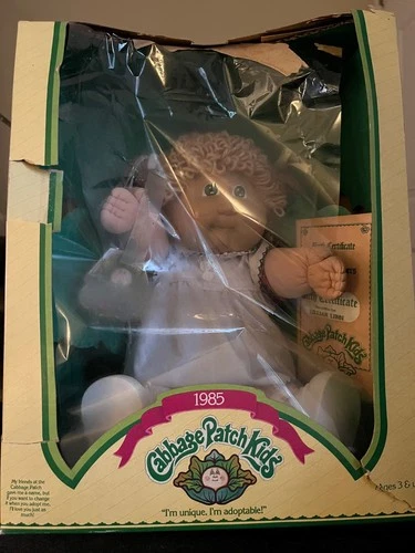 Cabbage Patch Kids Doll Unused in Box 1985 Blonde Hair Girl w/ Blue Eyes *READ*