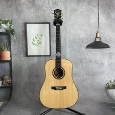 Gift ZUWEI Natural Full Solid Acoustic Guitar Back Brown Bone Nut Factory Outlet