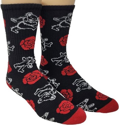 Ripple Junction Grateful Dead Adult Crew Socks Dancing Bears and Roses
