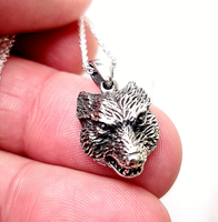 "Wolf AnhäNger 925 Sterling Silber Nordisch-Heidnisch Wikinger Fenrir 18\" Kett..."