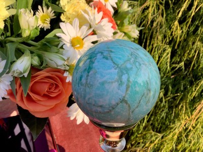 Amazonite Crystal Ball ~ 1 Lb. 2 oz. ~ 2 1/2 '' Wide ~ Natural Polished Sphere ~