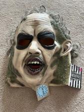 BEETLEJUICE ADULT FULL OVERHEAD LATEX MASK WARNER BROTHERS W HAIR NEW W TAGS